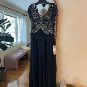 J Kara Evening Gown. Beaded/ Navy/ Size 12.